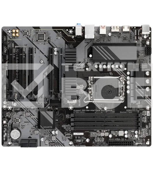 Материнская плата Gigabyte B760 DS3H, LGA 1700, Intel B760, 4xDDR5, 4xSATA, 2xM.2, 1xPCIe 4.0 x16, 4xPCIe 3.0 x1, 1xHDMI, 1xDP, 1x 1Gb LAN, 1xUSB 3.2 Gen 2, 1xUSB 3.2 Gen 2x2, 4xUSB 2.0, 3x3.5 мм, 7.1, ATX