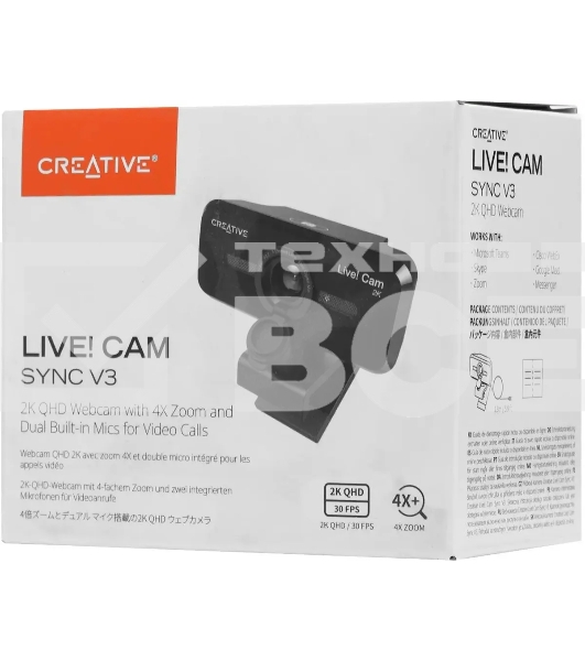 Камера Web Creative Live! Cam SYNC V3 черный 5MP (1440p) USB2.0 с микрофоном (73VF090000000)