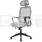 Кресло руководителя Бюрократ Wise серый, сетка/ткань, с подголов. крестов. пластик, фото16