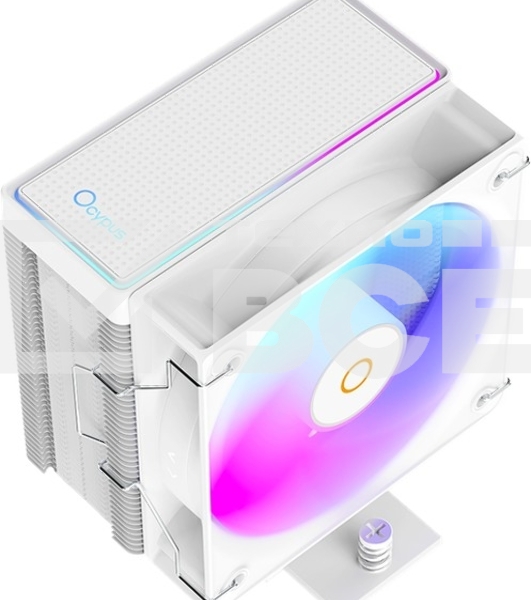 Кулер для процессора Ocypus Gaммa A40 WH ARGB Digital, 100мм ARGB FAN, Top Display Panel, 4 HEAT PIPES, 4-PIN PWM, 600-2400 RPM, 29.5DBA, HYDRO BEARING, LGA115X/1200/1700/18XX, AM4/AM5