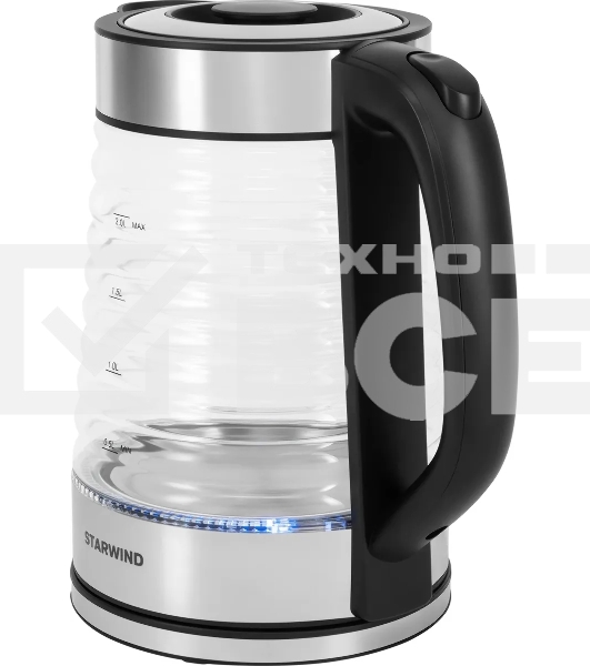 Чайник электрический Starwind SKG2111 2л. 1800Вт черный/прозрачный корпус: стекло