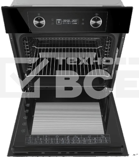 Шкаф духовой электрический Maunfeld AEOH60102B, 60л, дверца с 3 стеклами, черный