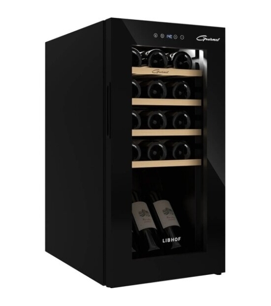 Винный шкаф Libhof GM-15 черный, 40 л, 1 отсек, 15 бут., класс A