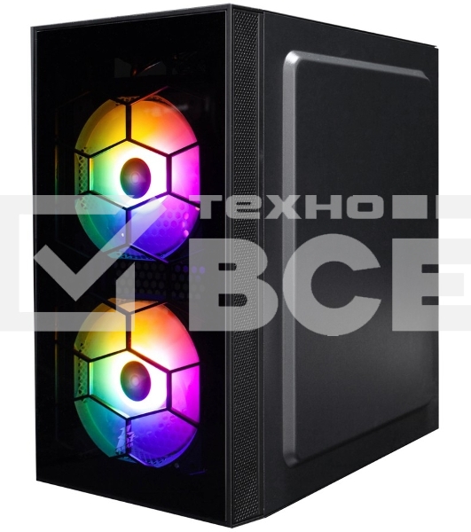Компьютерный корпус 1STPLAYER FIREBASE X1 Black / mATX / 3x120mm LED fans / X1-BK-3F1