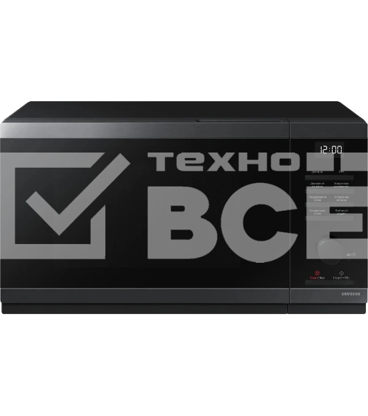 Микроволновая печь Samsung MS23DG4504AGBW черная сталь, 23 л, 800 Вт, переключатели - кнопки/поворотный механизм