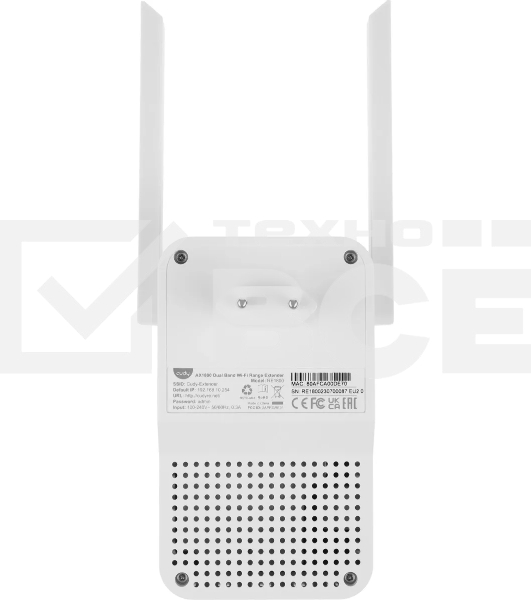 Повторитель беспроводного сигнала Cudy RE1800 AX1800 10/100/1000BASE-TX/Wi-Fi белый