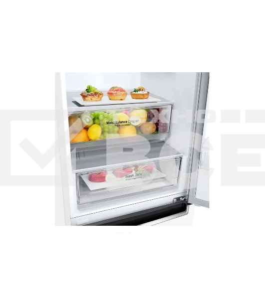 Холодильник LG GC-B509MQWM белый двухкамерный 277/107л морозилка снизу
