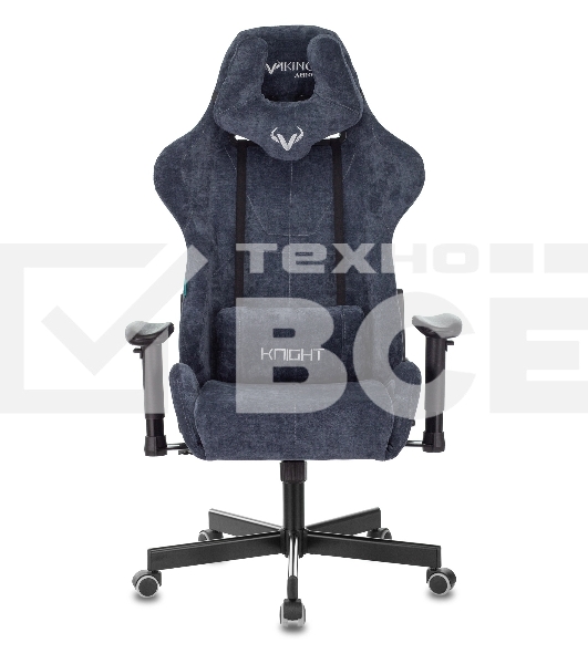 Кресло игровое Бюрократ VIKING KNIGHT LT27 FABRIC синий крестовина металл/пластик