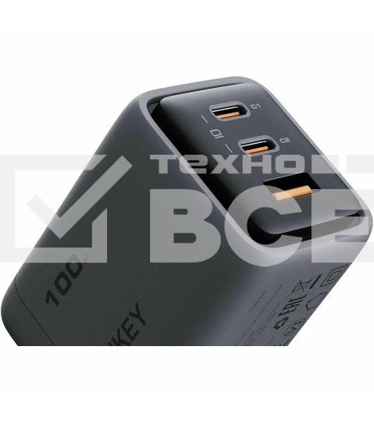 Сетевое зарядное устройство Aukey Comet Mix 100W  серый