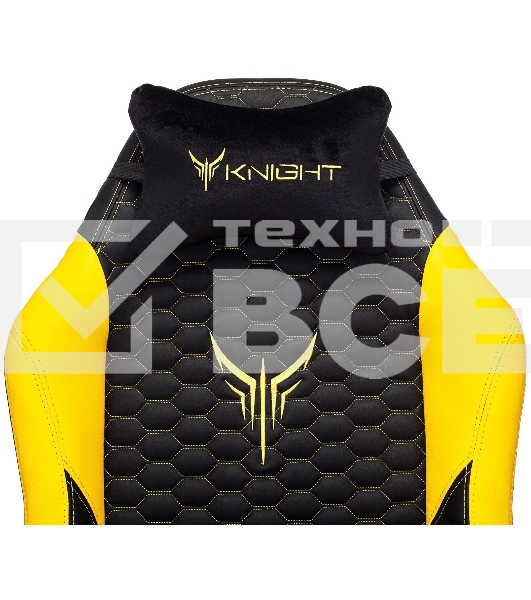Кресло игровое Knight Neon черный/желтый соты эко.кожа с подголов. крестовина металл