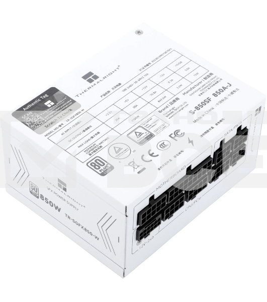 Блок питания Thermalright, 850W 80+ Gold (SFX, 3.1, PCIe 5.1, Full modular, 1x24(20+4)pin, 1xCPU 8(4+4)pin, 2xPCIe*2 8(6+2)pin, 1x12VHPWR PCIe 5.1 12+4pin 600mm, 3xSATA3, 3xMOLEX4pin, Active, 92x92mm, 100x125x64mm, APFC, OPP, OVP, OTP, OCP, SCP, UVP, whit