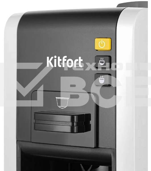 Кофеварка рожковая Kitfort КТ-7467 белый/черный, исп. кофе - молотый/капсулы, 0.8 л, 1100 Вт, 19 бар