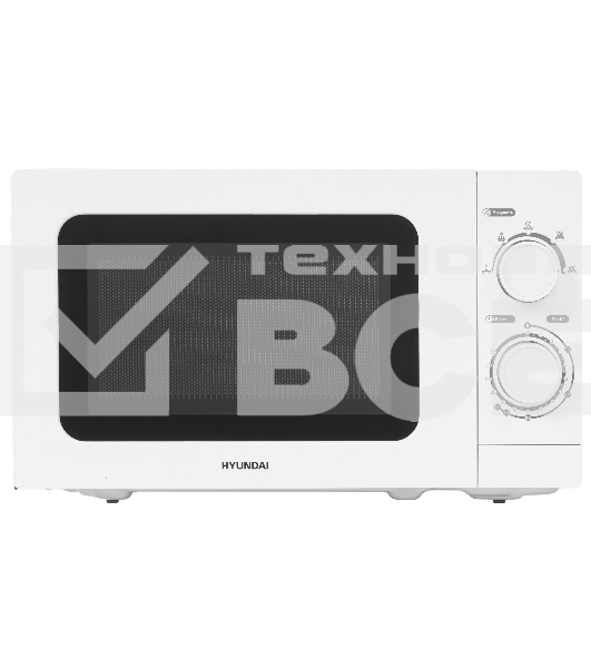 Микроволновая печь Hyundai HYM-M2064 белый, 20 л, 700 Вт, переключатели - поворотный механизм