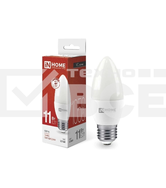 Лампа светодиодная LED-СВЕЧА-VC 11Вт 230В E27 4000К 990лм IN HOME 4690612020495