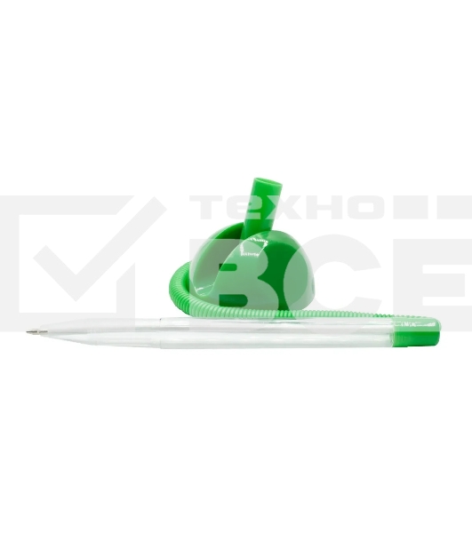 Ручка шариковая Buro зеленый, d=0.7мм, синие чернила, индивидуальный пакет с европодвесом, на подставке, сменный стержень, линия 0.5мм, круглая