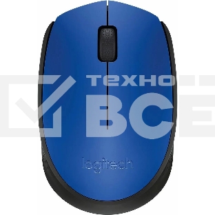 Мышь беспроводная Logitech M171 синий, 1000 dpi, радиоканал, USB, кнопки - 3