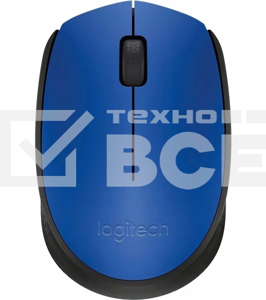 Мышь беспроводная Logitech M171 синий, 1000 dpi, радиоканал, USB, кнопки - 3