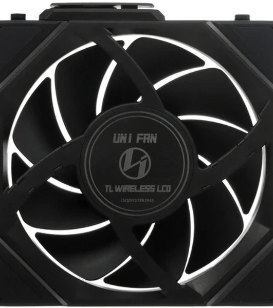 Вентилятор для корпуса Lian-Li Uni Fan TL Wireless LCD 120 LCD ARGB 120х124.5x28 черный 4-pin 27дБ (G99.12TLLCD1W1B.R0) Ret