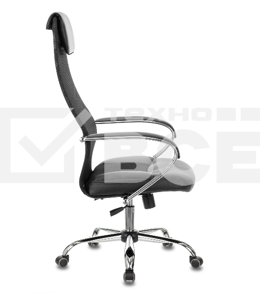 Кресло руководителя Бюрократ CH-608SL/BLACK TW-01 TW-11 черный, искусст.кожа/ткань, крестовина хром, спинка сетка