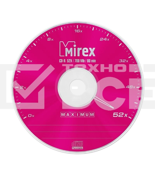 Диск CD-R Mirex 700 Mb, 52х, Maximum, Slim Case (1), (1/200)