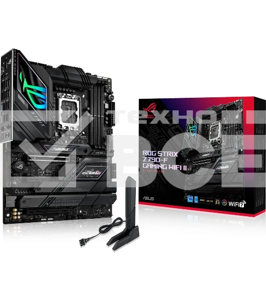Материнская плата ASUS ROG STRIX Z790-F GAMING WIFI II, LGA 1700, Intel Z790, 4xDDR5, 4xSATA, 5xM.2, 1xPCIe 5.0 x16, 1xPCIe 4.0 x4, 1xHDMI, 1xDP, 1x 2.5Gb LAN, 2xUSB-A 3.2 Gen 2, 4xUSB-A 3.2 Gen 1, 6xUSB-A 2.0, 2x3.5 мм, 5.1, Standard-ATX