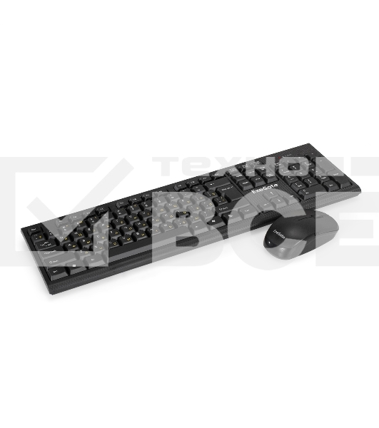 Комплект беспроводной ExeGate Professional Standard Combo MK280 (клавиатура полноразмерная влагозащищенная 104кл. + мышь оптическая 1000dpi, 3 кнопки и колесо прокрутки; USB, радиоканал 2,4 ГГц, радиус действия до 10м, черный, Color Box)