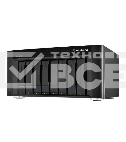 Система хранения данных Infortrend  EonStor GSe Pro 100 8bay. Intel Atom 2.4GHz 4C CPU, 1x4GB non-ECC, 4x1GbE(RJ45), 2x USB 2.0, 2x USB 3.0, 1x Host Board slot, 1xPSU and 8 drive trays (GSe Pro 108-C)