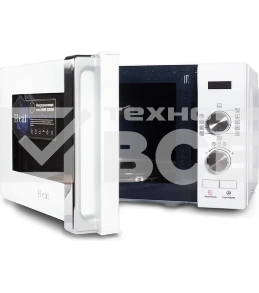 Микроволновая печь Horizont H-eat MWS-2003W белый, 20 л, 700 Вт, переключатели - поворотный механизм/кнопки