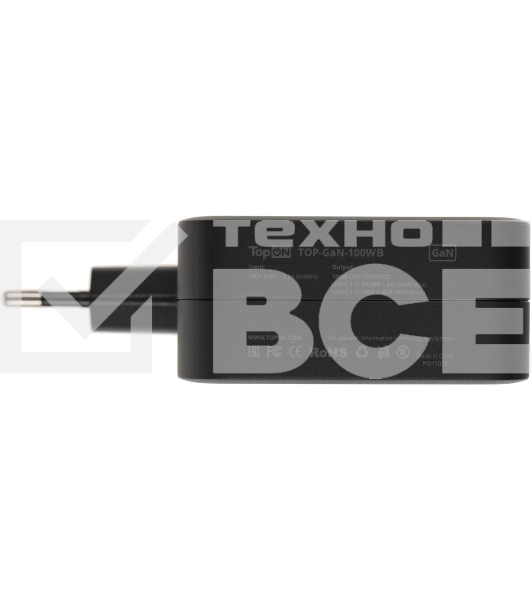 Блок питания TopON TOP-GaN-100WB автоматический 100W 5V-20V 5A 2xUSB от бытовой электросети LED индикатор