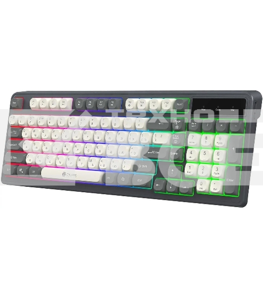 Клавиатура проводная Oklick 731G серый/белый USB for gamer LED