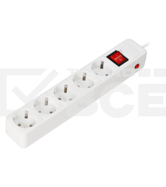 Сетевой фильтр Smartbuy (SBSP-5-30-W) 5 гн х 3,0 м белый