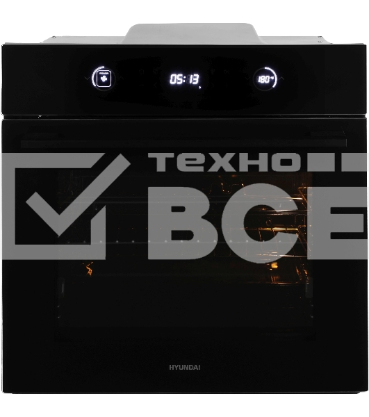 Духовой шкаф Электрический Hyundai HEO 6752 BG черное стекло