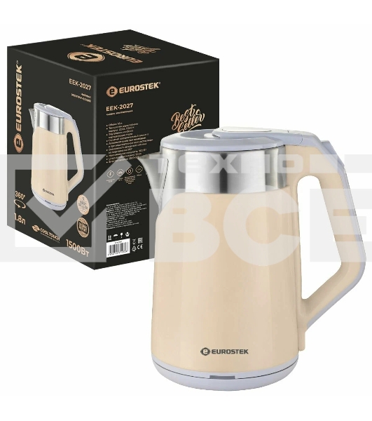Чайник EUROSTEK ЕЕК-2027 1.8л,1.5кВт, 2-хслойный