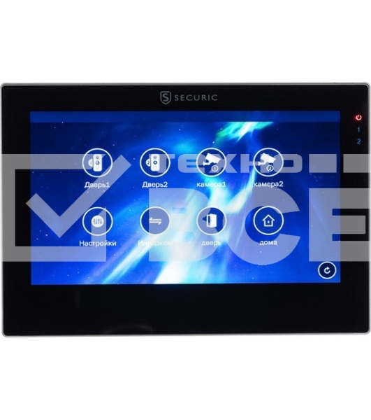 Цветной монитор видеодомофона SECURIC AC-438 7' AHD в комплекте с вызывной видеопанелью с кнопкой