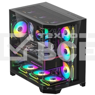 Компьютерный корпус Formula V Line Crystal Z6 Black, ATX, Left & Front & Bevel side Tempered Glass, TYPE-C*1, USB3.0*2