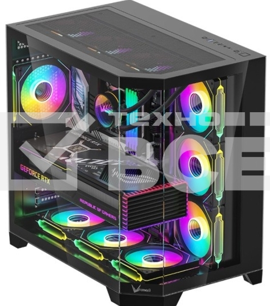 Компьютерный корпус Formula V Line Crystal Z6 Black, ATX, Left & Front & Bevel side Tempered Glass, TYPE-C*1, USB3.0*2