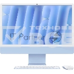 Моноблок Apple iMac A3137 24' 4.5K M4 10 core (4) 16Gb SSD256Gb 10 core GPU macOS WiFi BT 143W клавиатура мышь Cam синий 4480x2520, фото 1