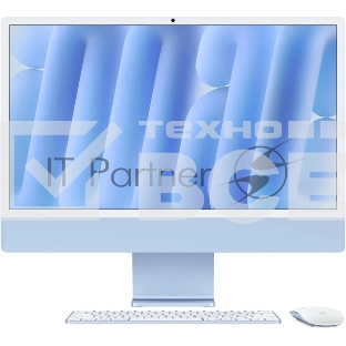 Моноблок Apple iMac A3137 24' 4.5K M4 10 core (4) 16Gb SSD256Gb 10 core GPU macOS WiFi BT 143W клавиатура мышь Cam синий 4480x2520