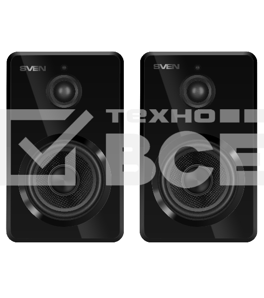 Колонки SVEN SPS-730 2.0 чёрные (2x25Вт , экокожа, USB/SD, пульт ДУ, Bluetooth)