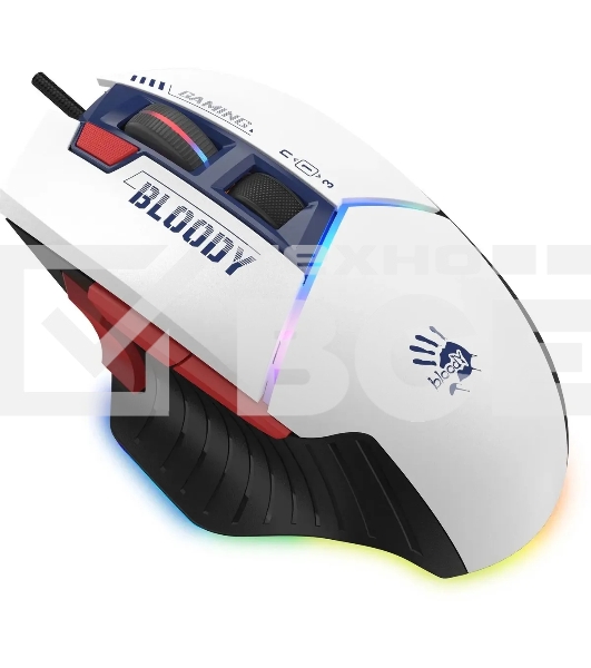 Мышь беспроводная A4Tech Bloody W95 Max Sports синий/белый оптическая (12000dpi) USB (10but)