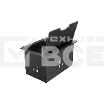 Прямоугольный металлический корпус Wize Pro [WRTS-12BOX-B] для модульной системы врезного лючка в стол с откидывающейся крышкой, до12 модулей-вставок, беспроводная зарядка 10Вт для моб.устройств на крышке, преустановленная рамка,черный, фото4