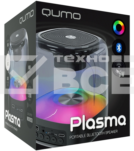 Акустическая система QUMO Plasma ВТ 0082 5 ВТ  объемное звучание  RGB подсветка