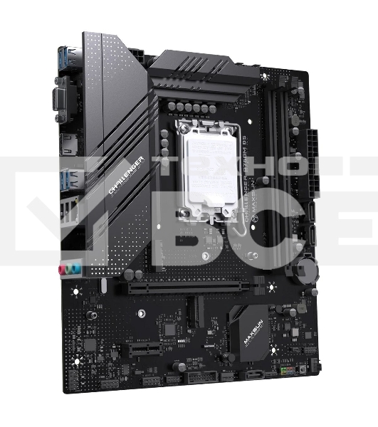 Материнская плата Maxsun Challenger B760M D5 WIFI, LGA 1700, Intel B760, 2xDDR5, 3xSATA, 2xM.2, 1xPCIe 4.0 x16, 1xPCIe 4.0 x1, 1xHDMI, 1xVGA, 1x 1Gb LAN, 2xUSB-A 3.2 Gen 1, 2xUSB-A 2.0, 3x3.5 мм, 5.1, mATX