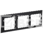 Рамка 3-местная IEK BRITE РУ-3-Бр DECOR 3D-форма черный/хром, фото 1