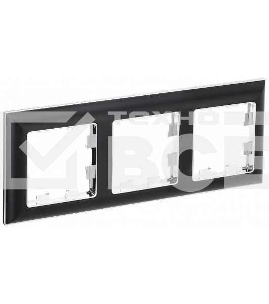 Рамка 3-местная IEK BRITE РУ-3-Бр DECOR 3D-форма черный/хром
