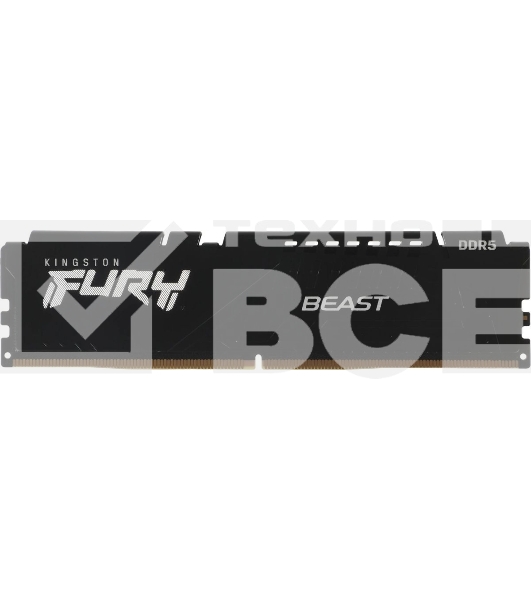 Оперативная память Kingston Fury Beast, DDR5, 64GB (2x32GB), 5600MHz, CL40, DIMM, радиатор, черный