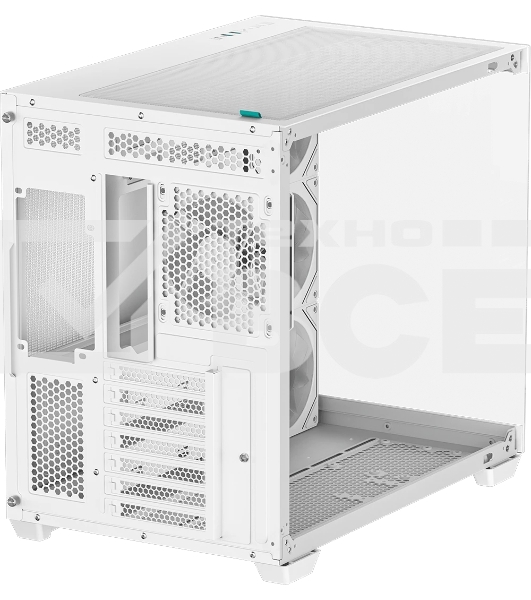 Компьютерный корпус Deepcool CG530 4F WH без БП, боковое окно (панорама), 3x120мм ARGB Reverce вентилятора на боковой стенке, 1x120мм ARGB вентилятор сзади, белый, ATX