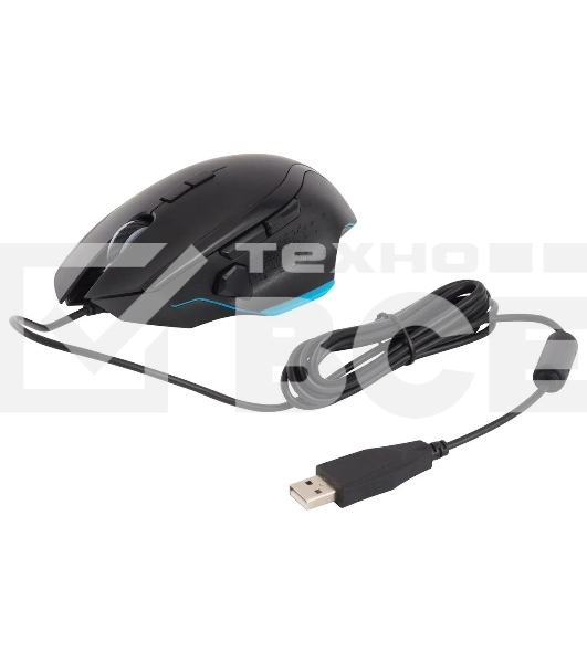 Мышь проводная Acer OMW123 черный, 6400 dpi, USB, кнопки - 8