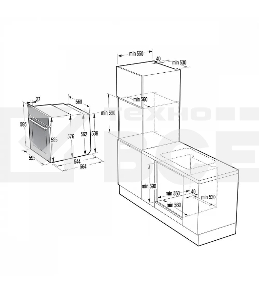 Духовой шкаф Электрический Gorenje BSA6747DGWI черный
