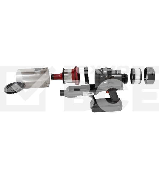 Пылесос вертикальный Supra VCS-5080 красный/серый, питание от аккумулятора, 250 Вт, уборка сухая, пылесборник 0.8 л